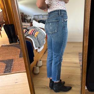 Citizens of Humanity Liya High Rise Crop Jeans - Distressed Blue - 28